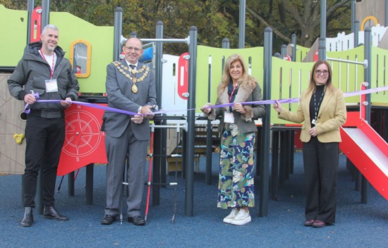 Fun ahoy as ship-shaped play equipment is launched